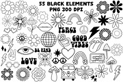 Groovy Clipart Retro Png Elements, an Object Graphic by Brush Lab (Thumbnail 3 of 4)