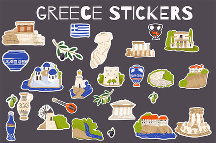 Greece landmarks stickers
