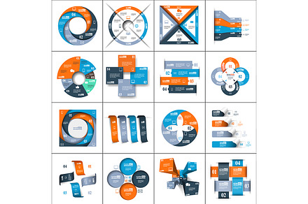 Modern paper infographics set