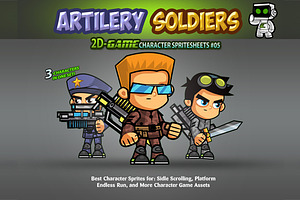Artillery Soldiers Character Sprites