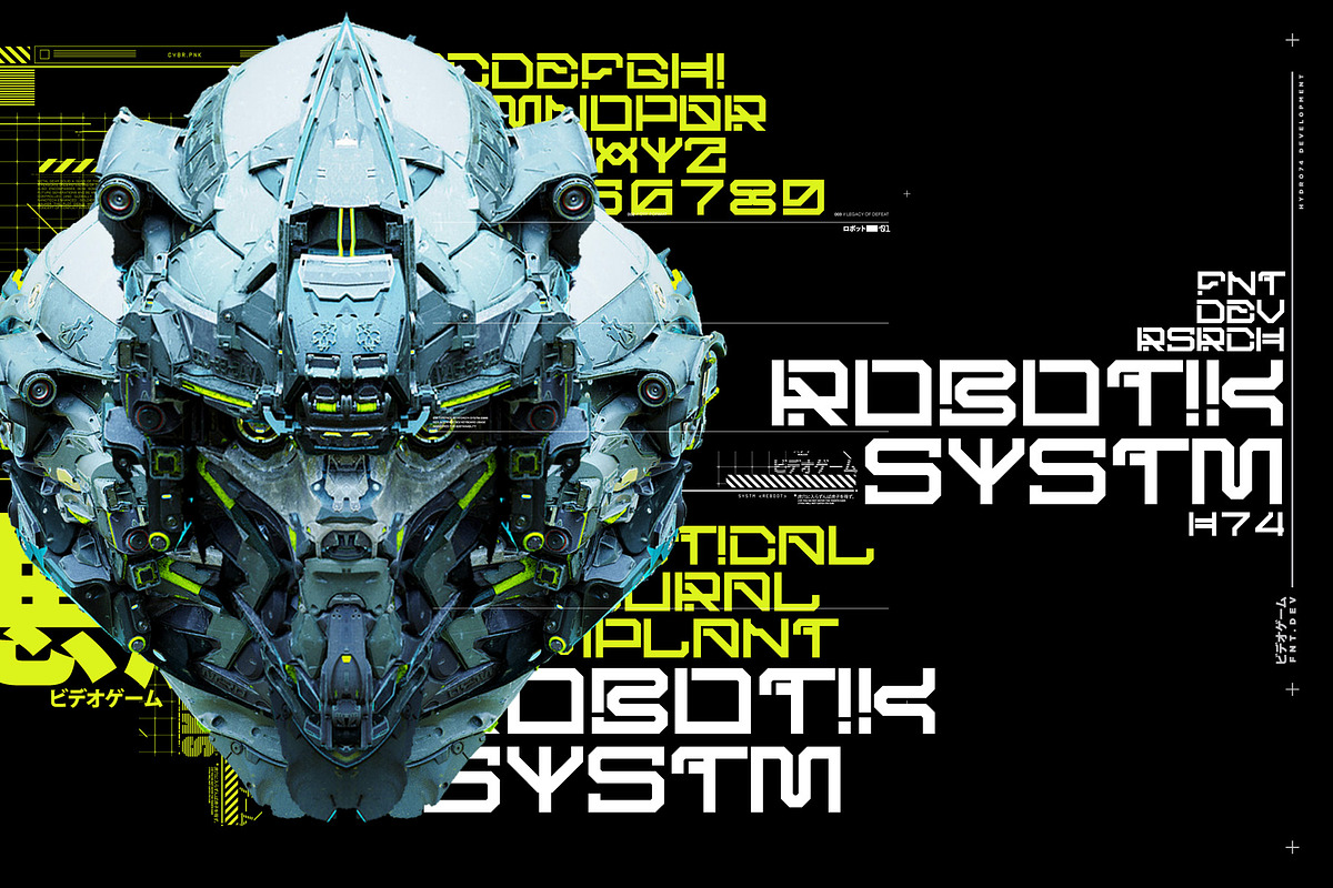 Robotik Systm, a Sans Serif Font by Hydro74 (Photo 4 of 4)