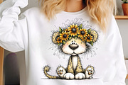 Whimsical safari sunflower clipart, an Illustration by SinaCreation (Thumbnail 6 of 11)