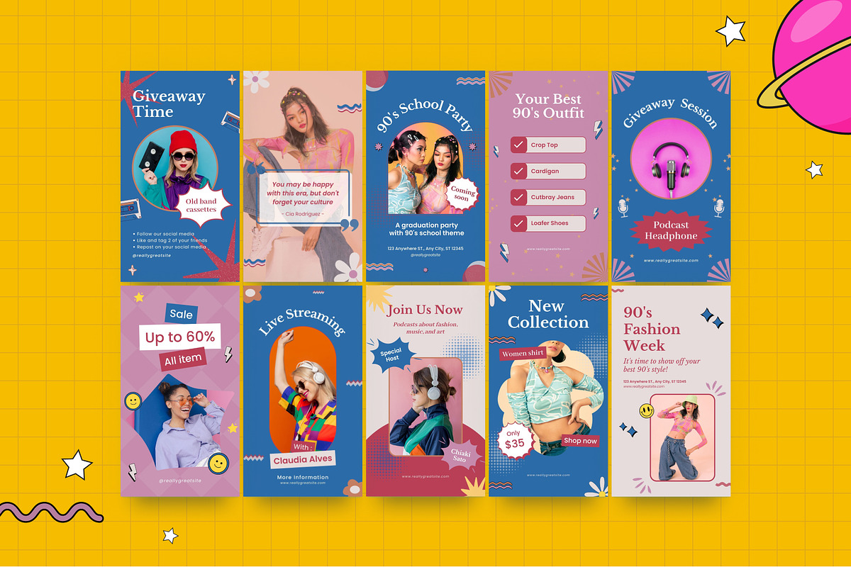 Playful Podcast 3in1 Canva Template, a Social Media Template by Brandearth RRGraph (Photo 9 of 11)
