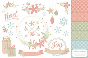 Pastel Christmas Wreaths & Patterns, an Illustration by Amanda Ilkov (Thumbnail 1 of 5)