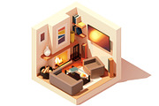 Vector isometric rooms, a Decorative Illustration by tele52 (Thumbnail 19 of 23)
