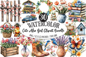 Spring Clipart Bundle, an Illustration by Designking