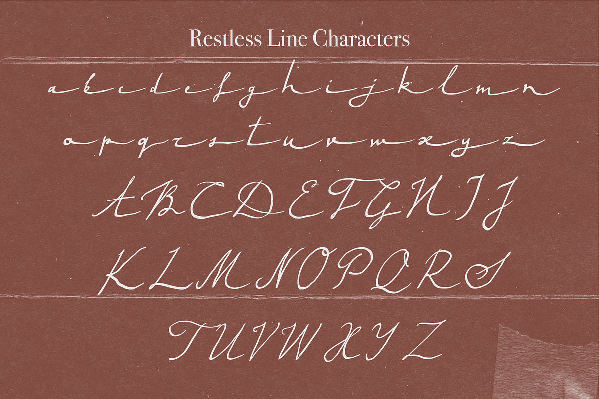 RestlessLine Fine Handwritten Script, a Script Font by Struvictory.art (Photo 6 of 9)