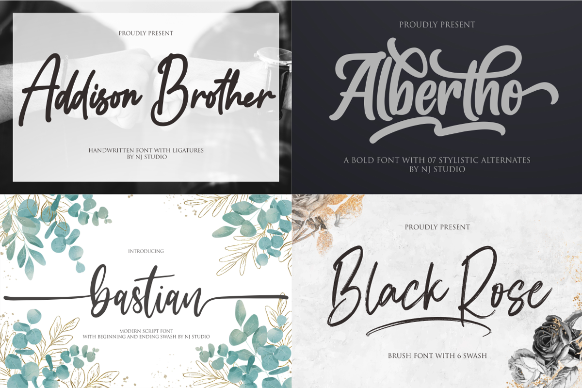 Swashy Font Bundle | 40 Fonts, a Script Font by NJ Studio (Photo 2 of 11)