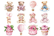 Watercolor Baby Shower Clipart, a Seasonal Illustration by CitraGraphics (Thumbnail 2 of 4)