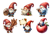Watercolor Autumn Gnomes Clipart, an Illustration by Daily.Designs (Thumbnail 3 of 5)