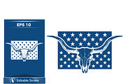 Western Skull with Stars Design, a Decorative Illustration by CarWrap design (Thumbnail 3 of 3)