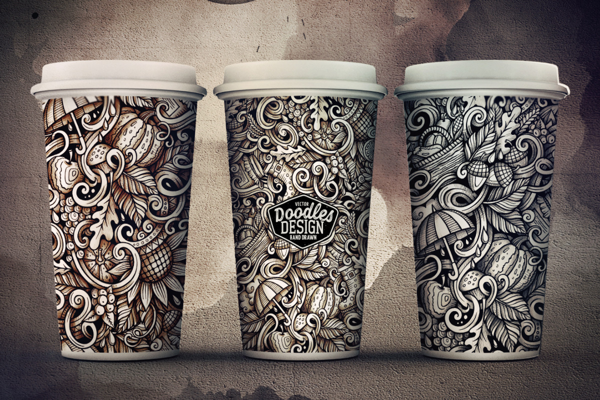 Autumn Graphics Doodles Patterns, a Decorative Illustration by BALABOLKA (Photo 6 of 6)