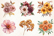 Watercolor Autumn Flower Clipart, an Illustration by Libby Wishes (Thumbnail 3 of 5)