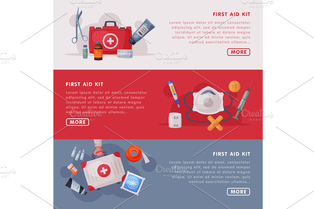 First Aid Kit Landing Page, an Object Illustration by TopVectors