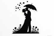 Romantic Couple Holding Umbrella, an Illustration by Amazin_art (Thumbnail 2 of 21)
