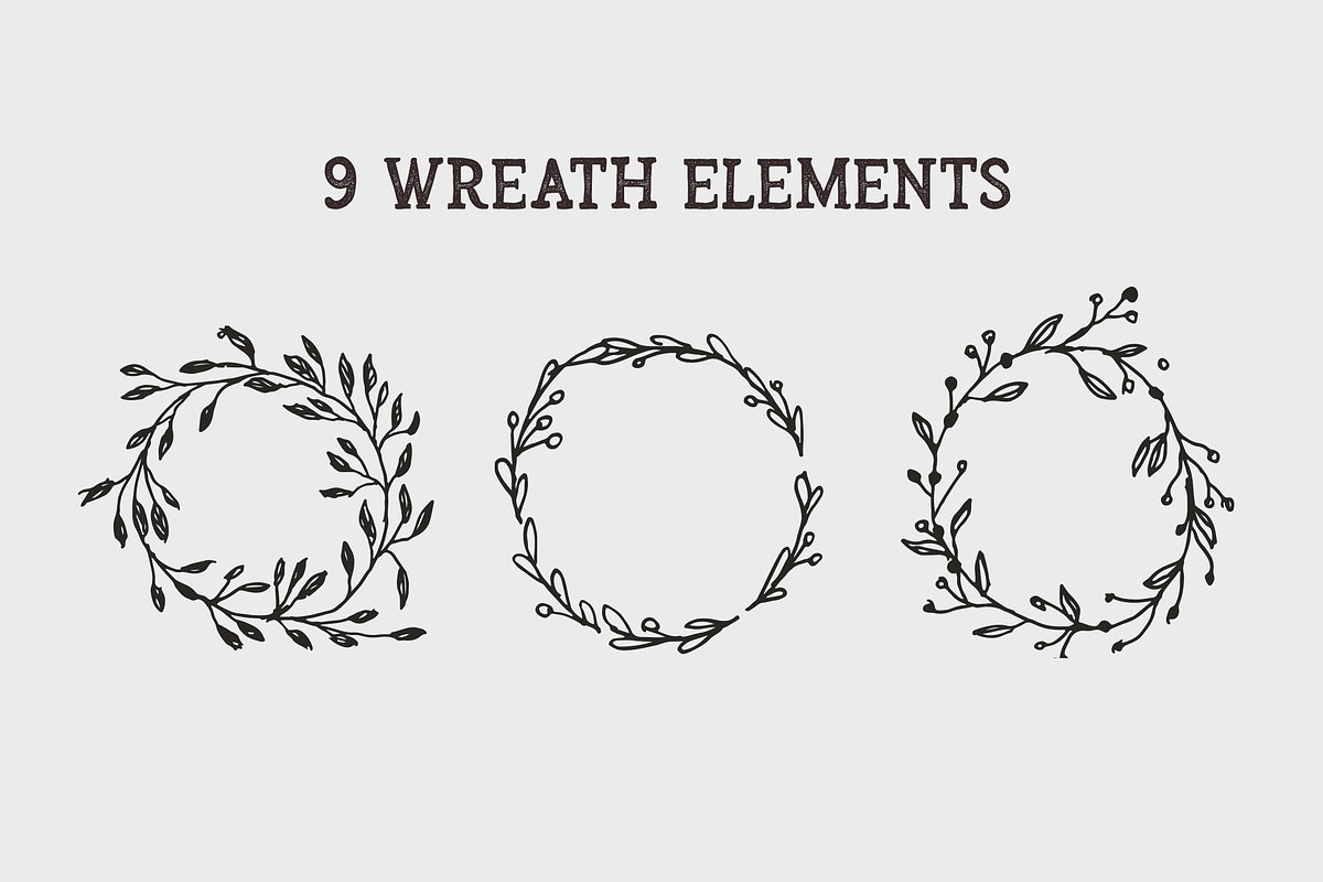 9 Vintage Wreath Graphic Design Elem, an Illustration by Wild Ones (Photo 5 of 6)