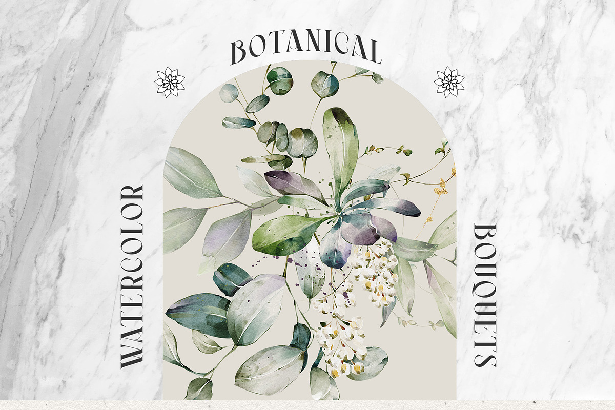 Watercolor Green Leaves Collection, a Decorative Illustration by Damian Roh (Photo 8 of 19)