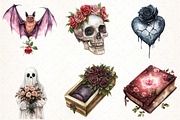 Dark Rose Halloween Bundle Clipart, an Illustration by Pixels.Craft (Thumbnail 3 of 7)