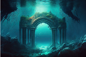 Fantasy Underwater Seascape With