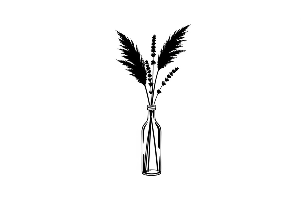 Pampas Grass Bottle Vase Bundle, an Illustration by Gaye Art (Photo 18 of 31)