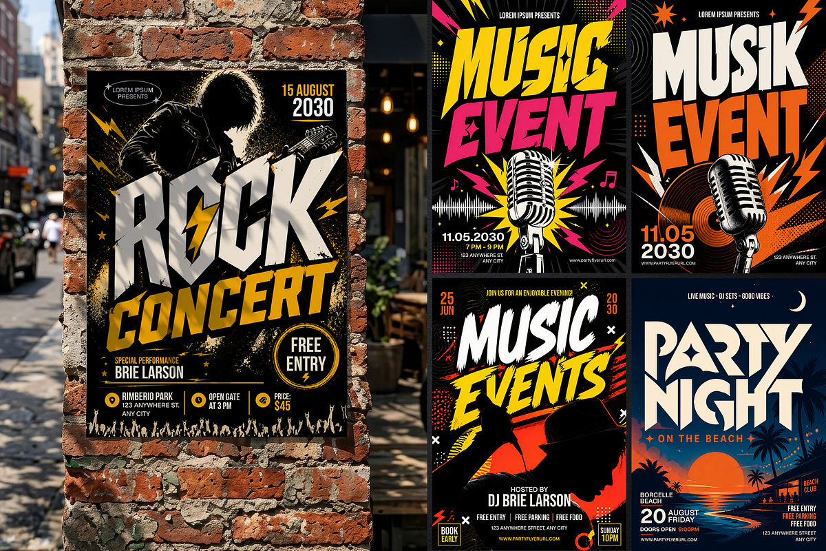 Party Events Flyer Poster Template 2, a Flyer Template by Miyaji75 (Photo 2 of 5)