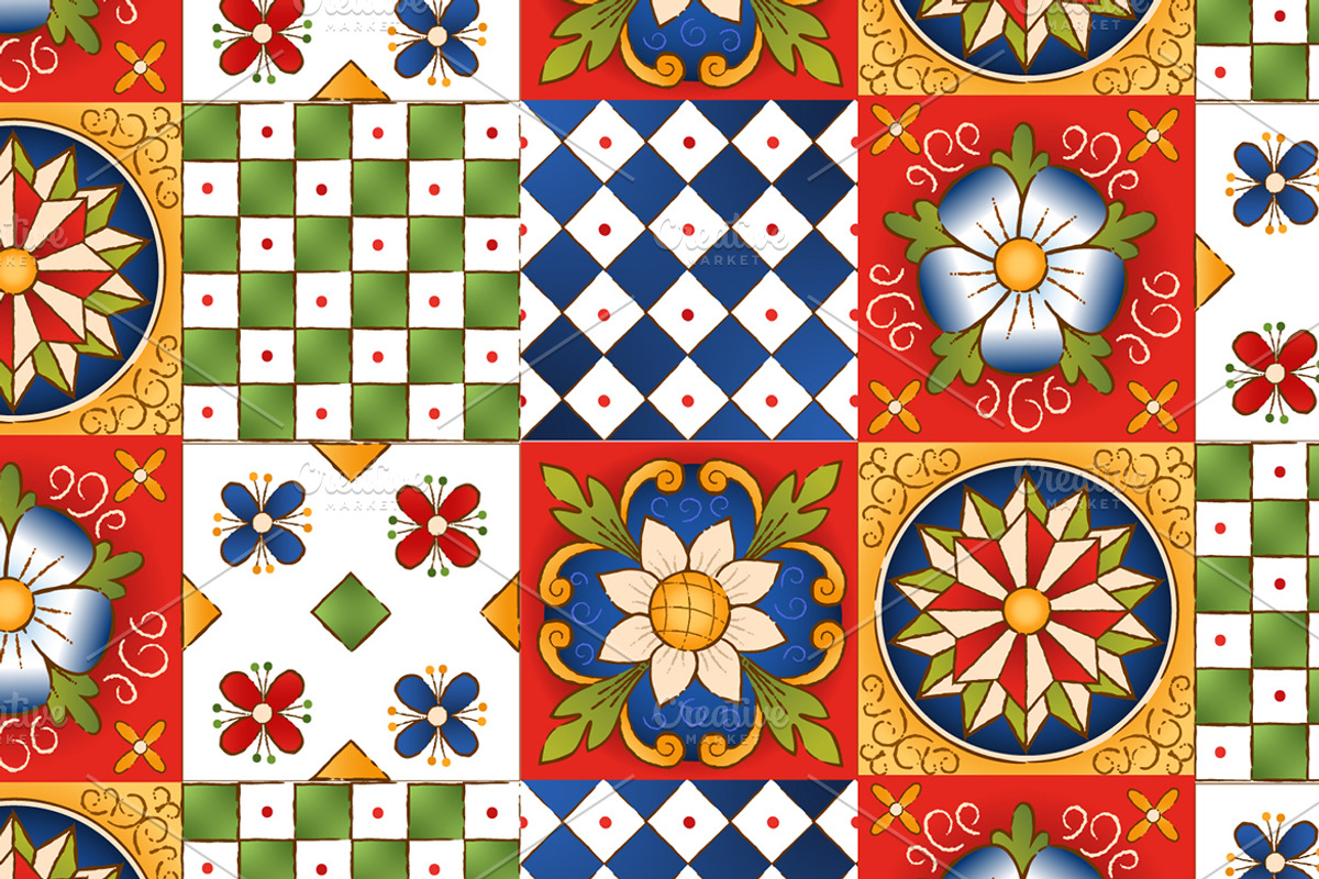 Sicily Majolica Tile Pattern, a Pattern Graphic by MISS CHATZ (Photo 2 of 4)