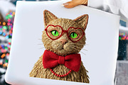 Yarn Crochet Cat Valentine's Day PNG, an Illustration by DreamCafeArt (Thumbnail 4 of 8)