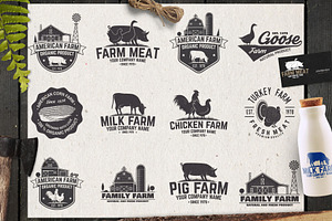 Vintage Farm Badges And Labels