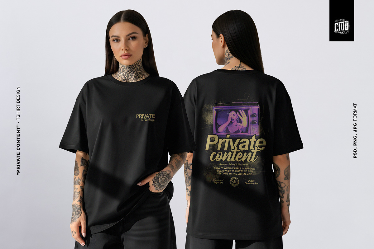 Private Content - T-Shirt Design Tee, an Object Graphic by Cmd Project (Photo 7 of 9)