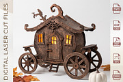 Halloween Pumpkin Carriage Laser Cut, an Object Graphic by WoodoraCut (Thumbnail 5 of 8)