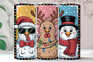 Trendy Christmas Chicken Tumbler, a Background Photo by LamanAzalea