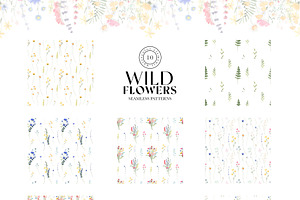 Watercolor Wild Flowers Clipart