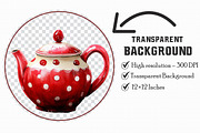 Watercolor Teapot and Teacup Clipart, an Illustration by Libby Wishes (Thumbnail 2 of 7)