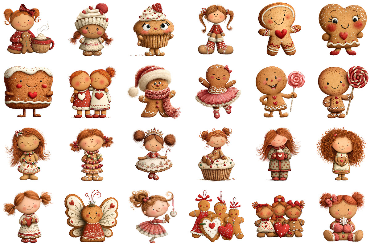 Cute Christmas Png Girly Gingerbread, an Illustration by Sublimation Artist (Photo 3 of 6)