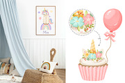 Watercolor Pastel Unicorn Clipart, an Animal Illustration by ArtGiftsStudio (Thumbnail 5 of 6)