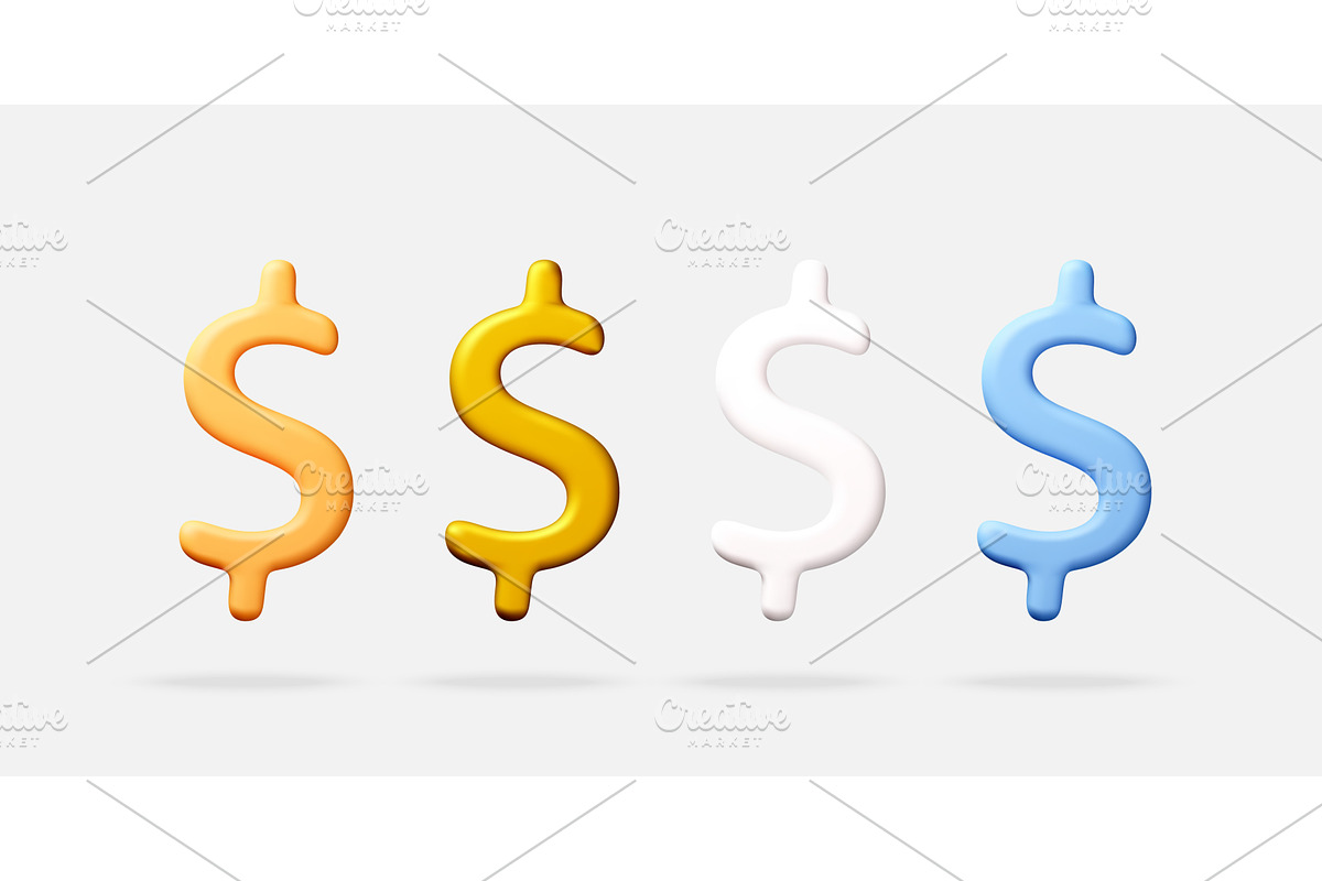 3D dollar signs in orange, white, a Finance Illustration by Abscent