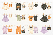 Halloween Clothesline Baby Shower, a Seasonal Illustration by SugarCloudStudioArt (Thumbnail 3 of 5)