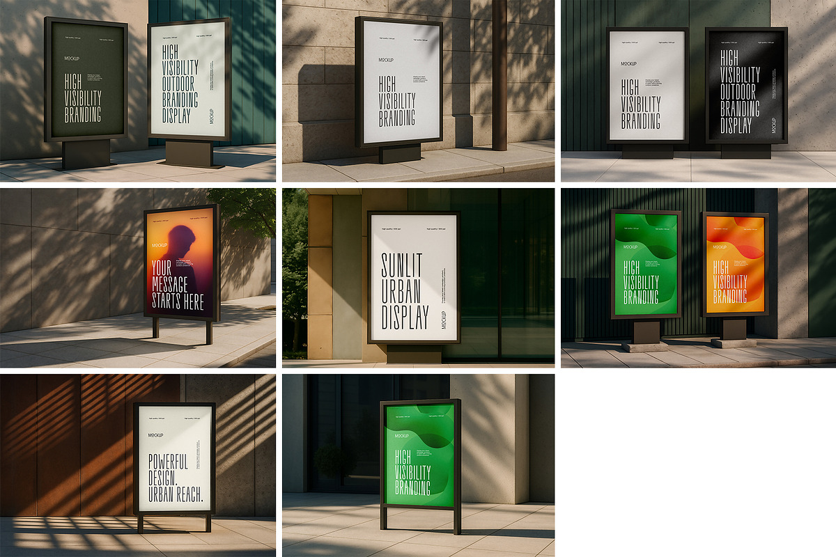 Outdoor Advertising Stand Mockup Set, a Mockup by dpi (Photo 2 of 10)