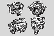 Four Unique Cat Heads, an Illustration by RobinHoldsworth (Thumbnail 5 of 5)