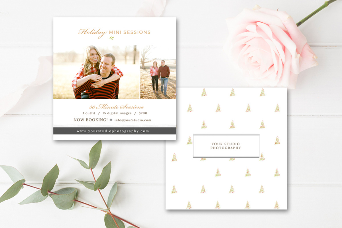 5x5 Holiday Mini Session Template, a Flyer Template by By Stephanie Design