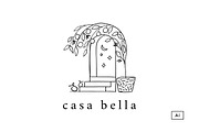 Casa Bella Line Art Logo Template, a Branding & Logo Template by The Wall Art Mockup Shop (Thumbnail 1 of 4)