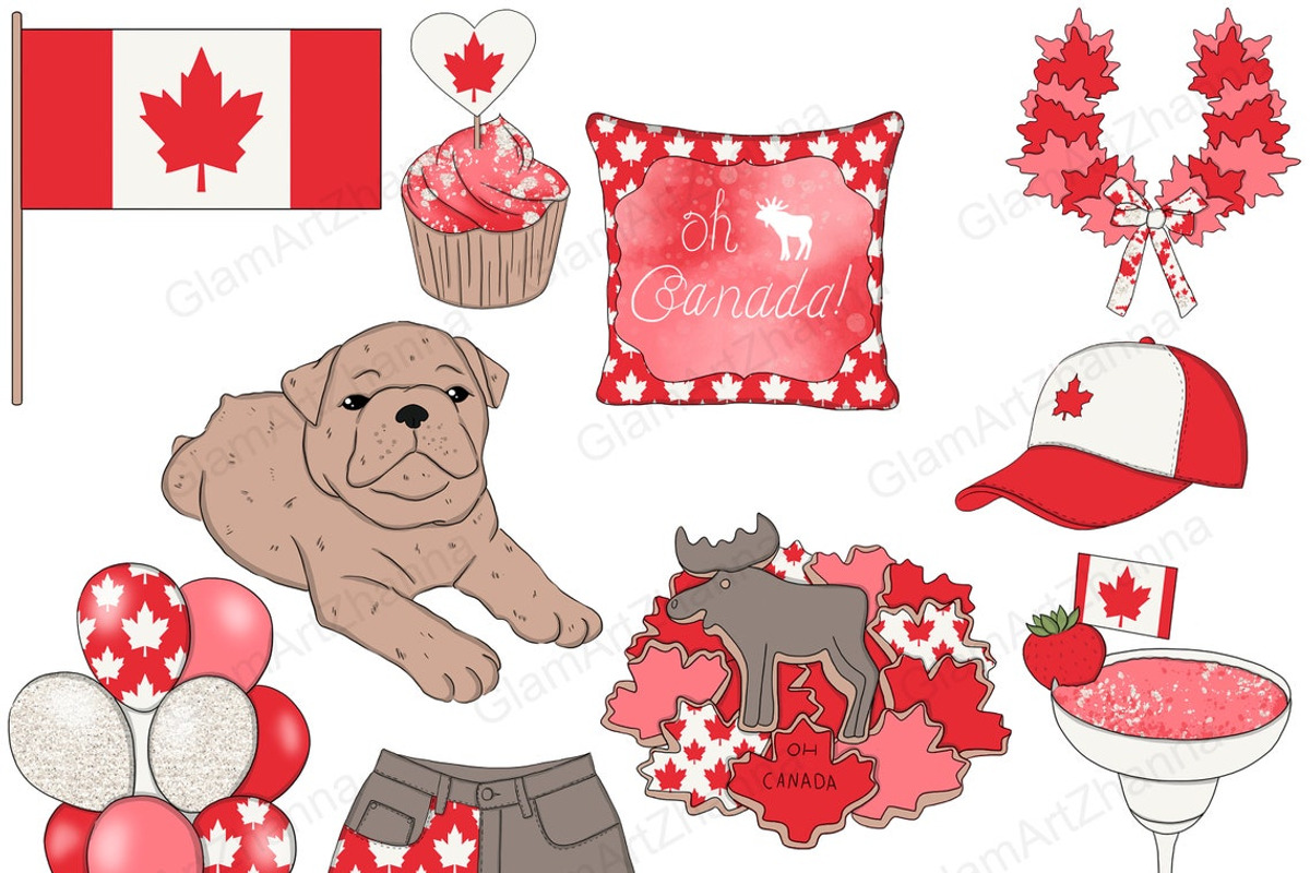 Canada Day Clipart, a Seasonal Illustration by GlamArtZhanna (Photo 2 of 3)