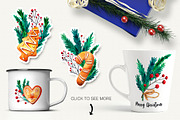 Merry Christmas Watercolor Set, a Decorative Illustration by Olga Alexeenko (Thumbnail 10 of 10)