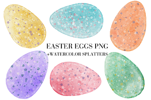 Watercolor easter eggs png