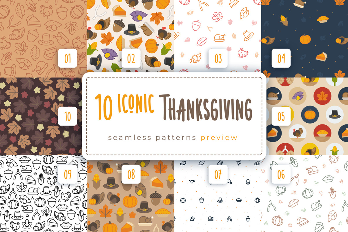 Iconic Thanksgiving Seamless Pattern, a Pattern Graphic by oelhoem (Photo 5 of 5)
