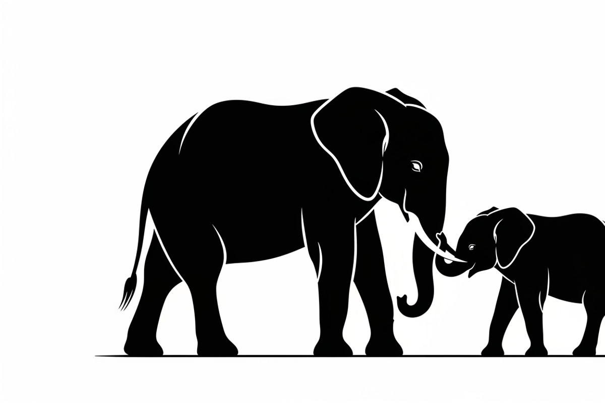 elephant family silhouette design, an Illustration by Amazin_art (Photo 42 of 51)