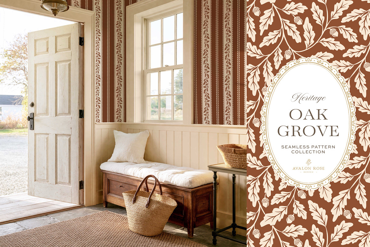 Oak & Acorn Autumn Patterns - Orange, a Pattern Graphic by Eclectic Anthology (Photo 10 of 13)