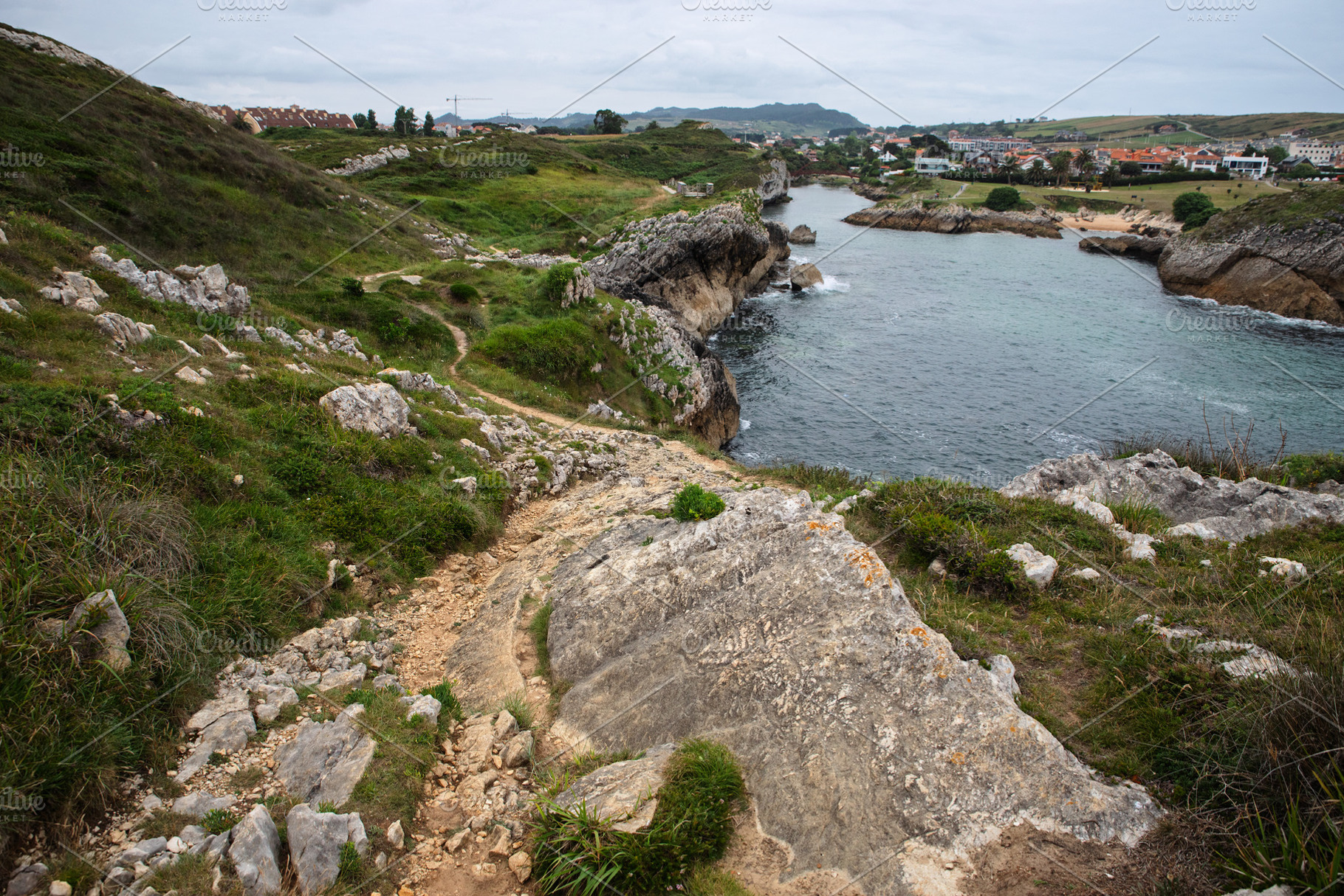 Coastal Trail on Cliffs with Bay and, a Nature Photo by Perpis