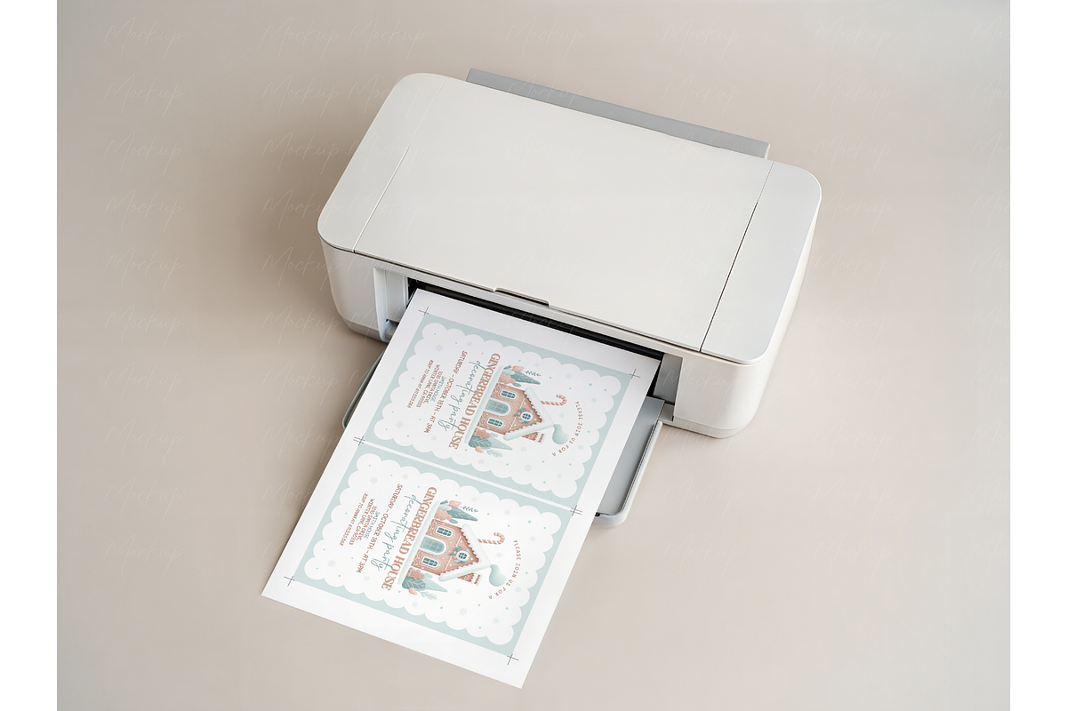 Minimalist Printer Top View Mockup, a Product Mockup by TatiMockup (Photo 4 of 4)