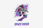 Cool Space Skater Astronaut Clipart, an Object Illustration by zahidhossainalif (Thumbnail 3 of 3)